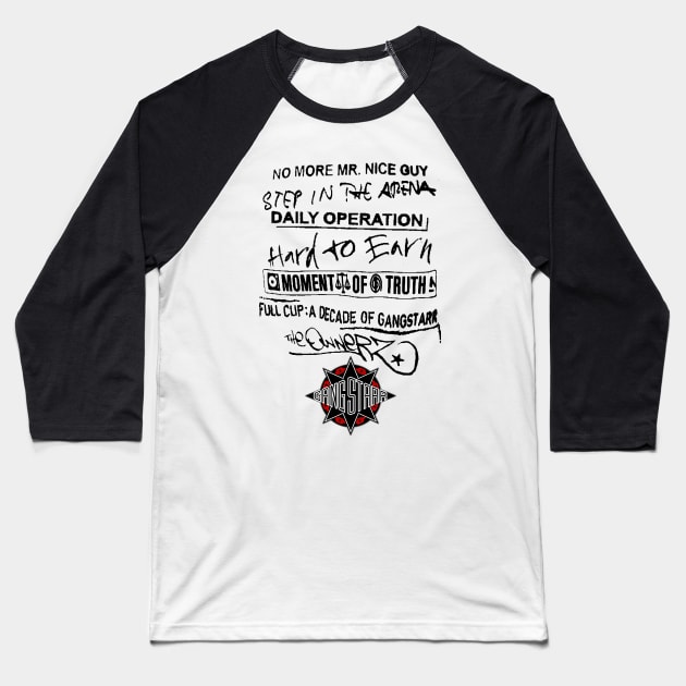 Gang Starr Discography Baseball T-Shirt by StrictlyDesigns